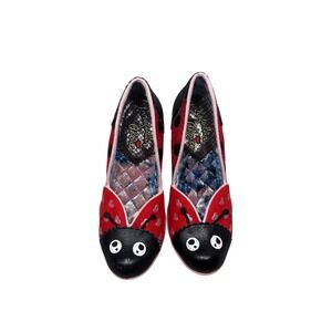 Irregular Choice Ladybug Wedge Heels Women Red Black Pink Size 38‎
